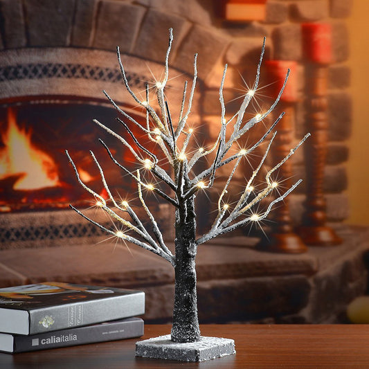 24 LED Black Branch Imitation Snow Tree