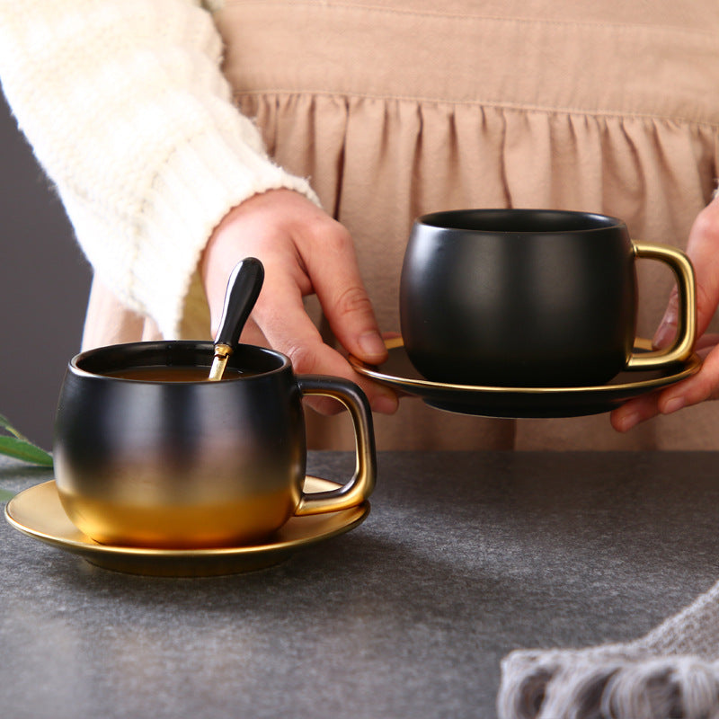 Coffee Mug Set with elegant gold design