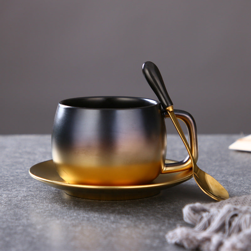 Coffee Mug Set with elegant gold design