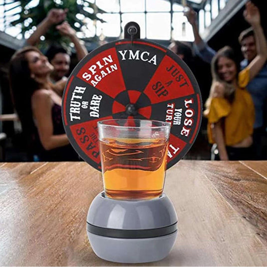 Fun spinning spinner for beer or wine glass
