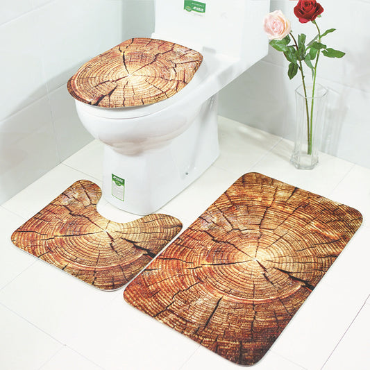 Three-piece Toilet Anti-slip Mat Bathroom Toilet Carpet