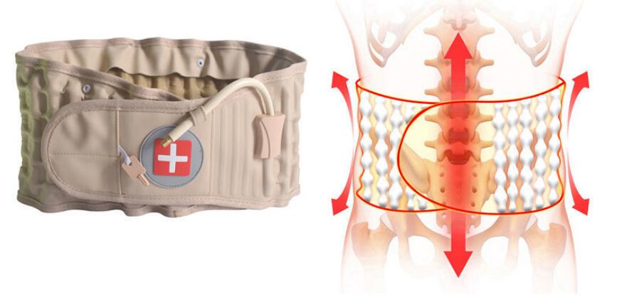 Decompression belt for the back, lumbar support, back pain and hernia