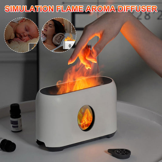 Simulation flame mute aroma diffuser humidifier