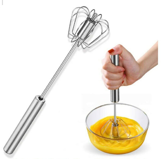 Semi-automatic hand-pressurized egg beater